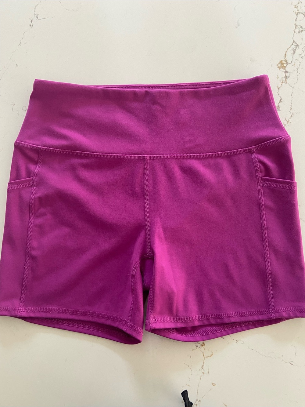 High-Waist Fuchsia Athletic Shorts